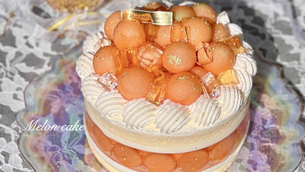 ꒰メロンケーキ🍈🤍꒱盛り盛りメロンとゼリーでさっぱり✨🫧ショートケーキ🍰