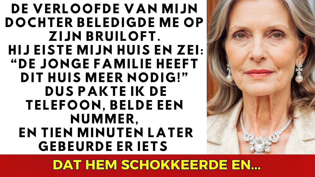 De verloofde van mijn dochter vernederde me op haar bruiloft. Toen belde ik meteen…