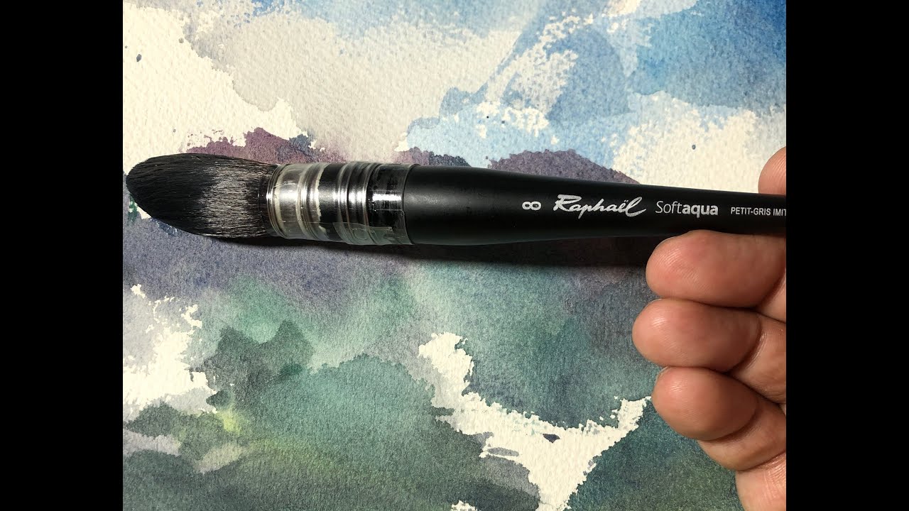 Raphael SoftAqua Kazan Pointed Synthetic Watercolour Quill Mop Brush Size 8