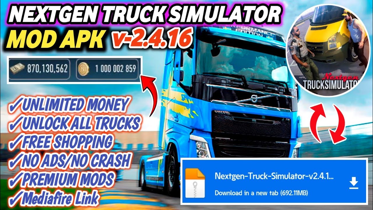 Nextgen Truck Simulator Mod Apk | Unlocked All Trucks | Unlimited Money | Latest Update 2025 Terbaru