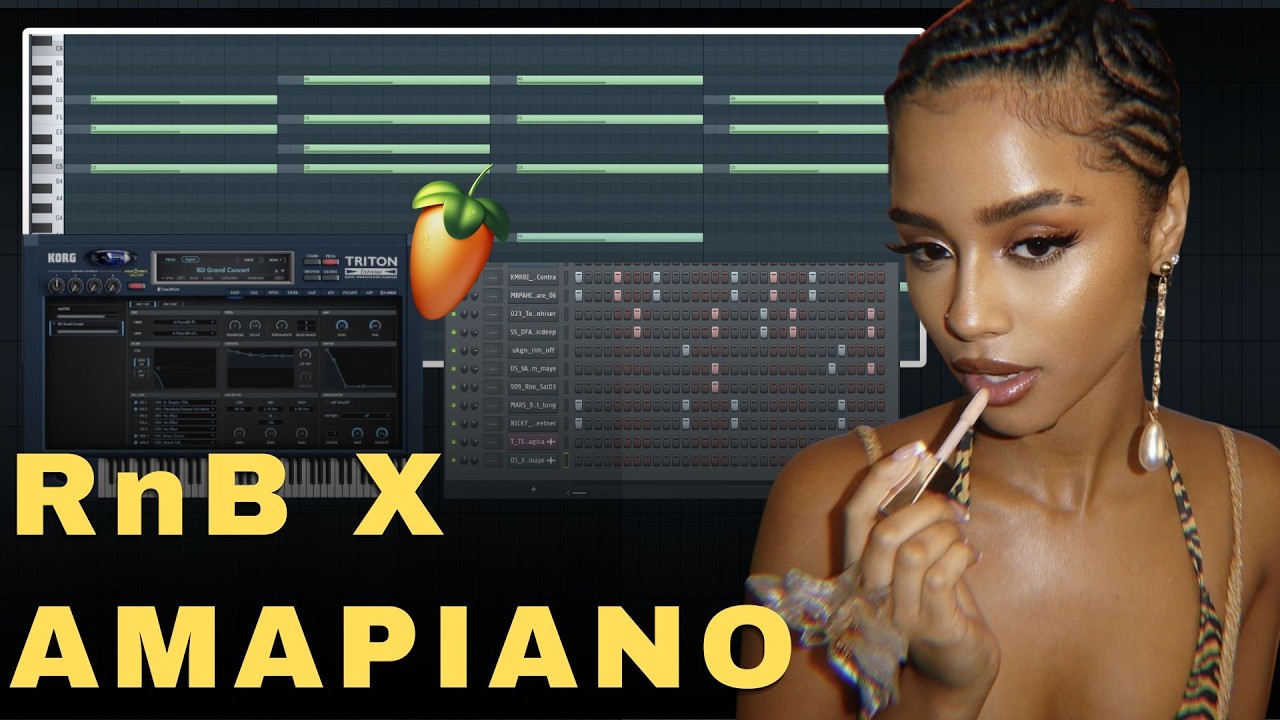 Making RnB Amapiano beats for Tyla in FL Studio 2025 tutorial