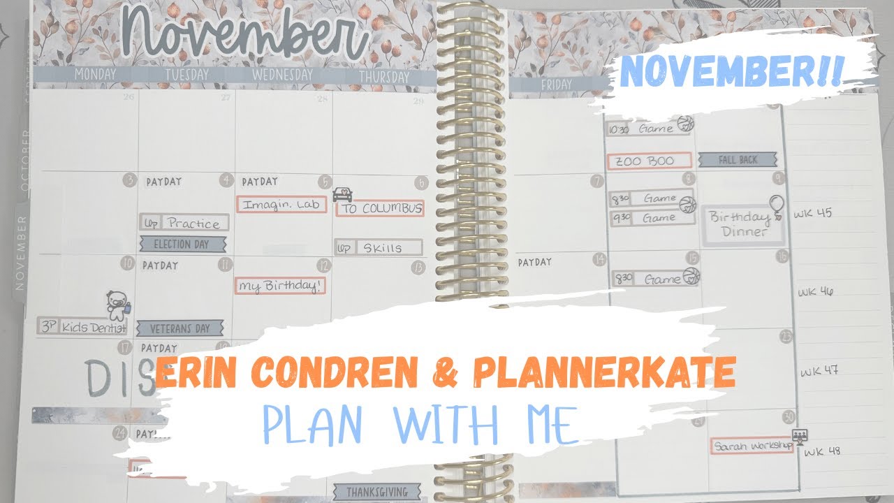 Планируйте ноябрь вместе со мной! | PlannerKate & Erin Condren