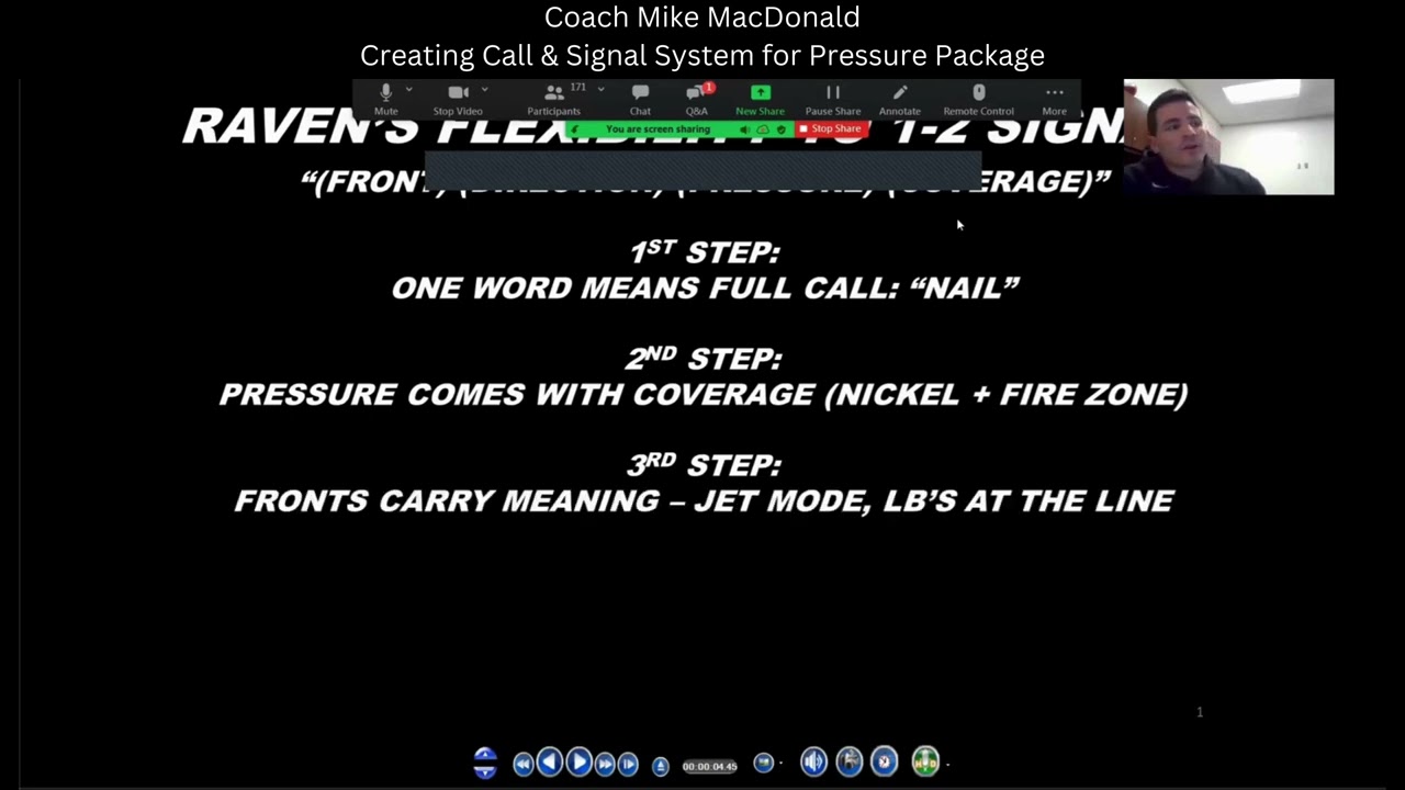 Coach Mike MacDonald: Creating Call & Signal System for Pressure Package