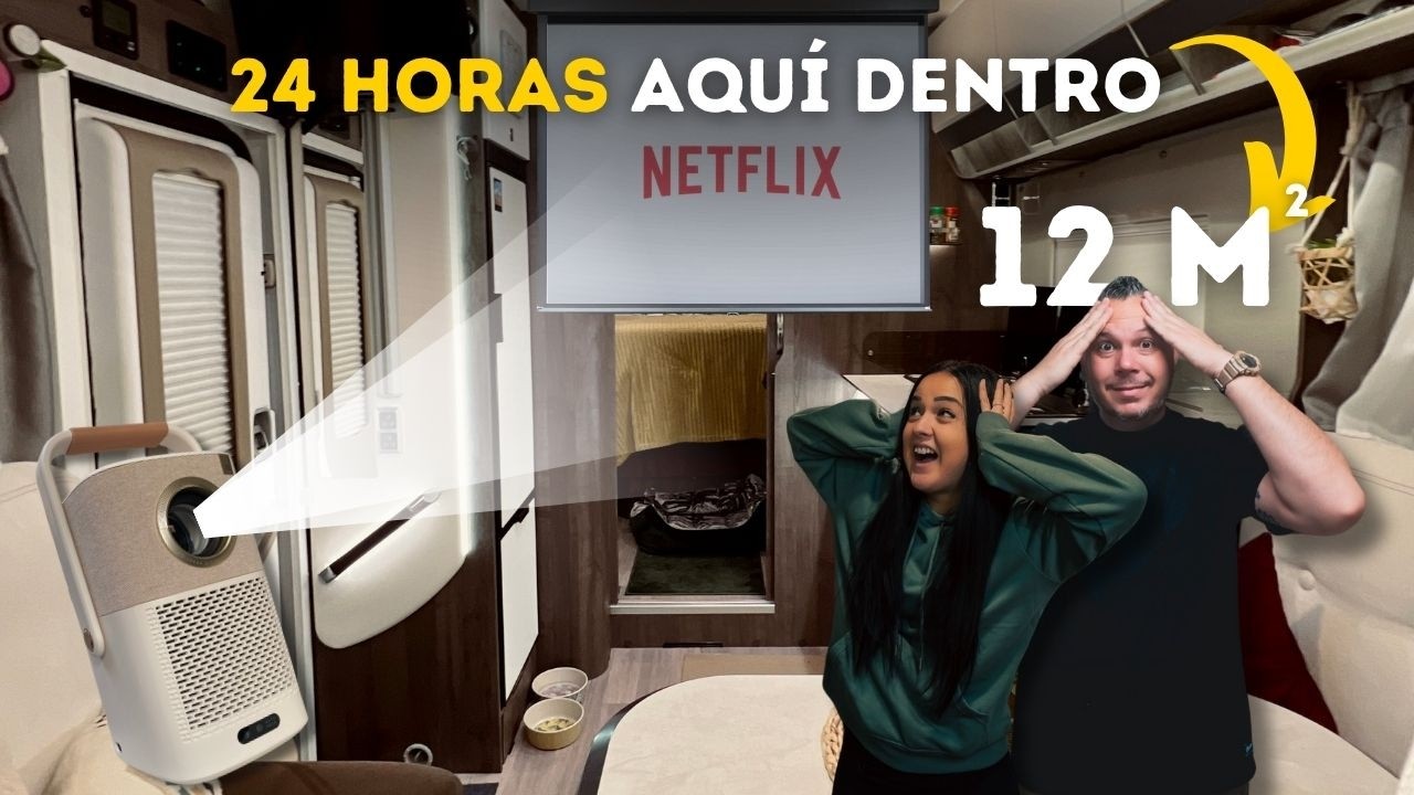 🔶24HORAS Dentro de una Autocaravana - Proyector Yaber T2🔶