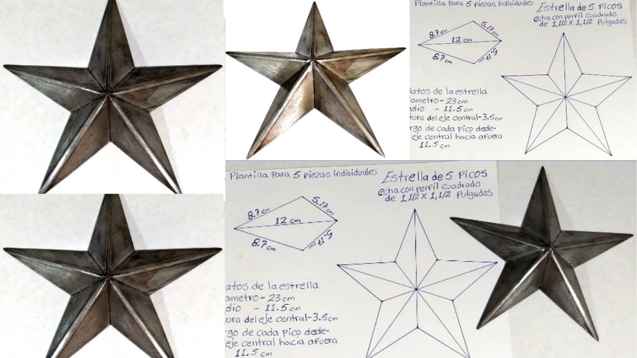 Plantilla para hacer una estrella de 5 picos con perfil.