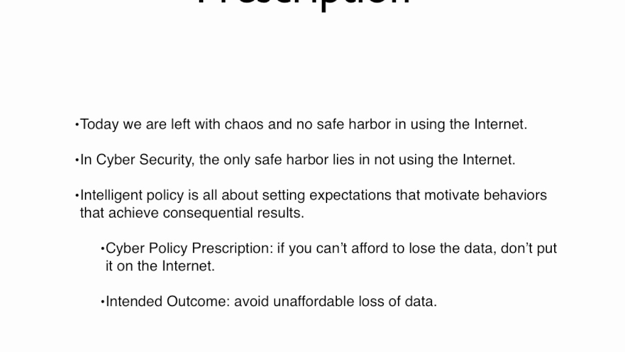 A Cyber Policy Prescription for the Next Adminisration