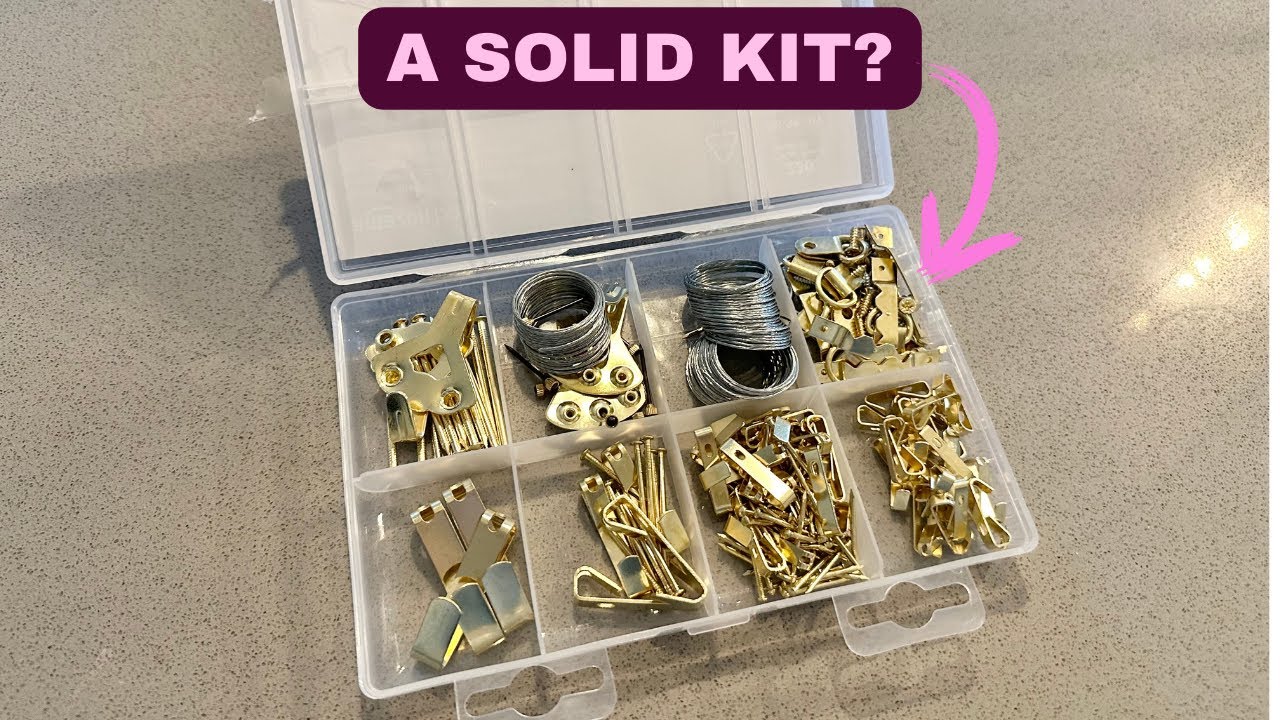 Amazon Basics Picture Hanging Assortment Kit, Brass, 220 Piece Set Review