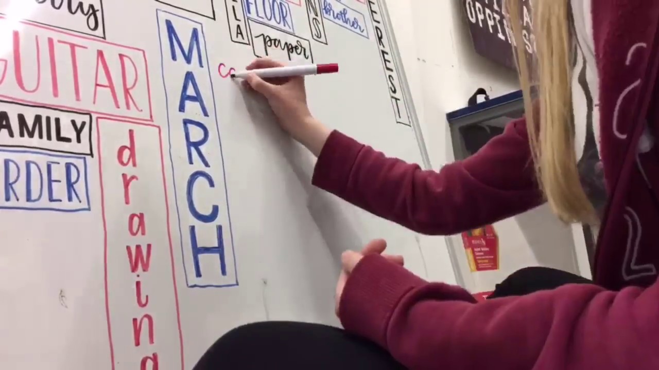 Hand Lettering onto a Whiteboard