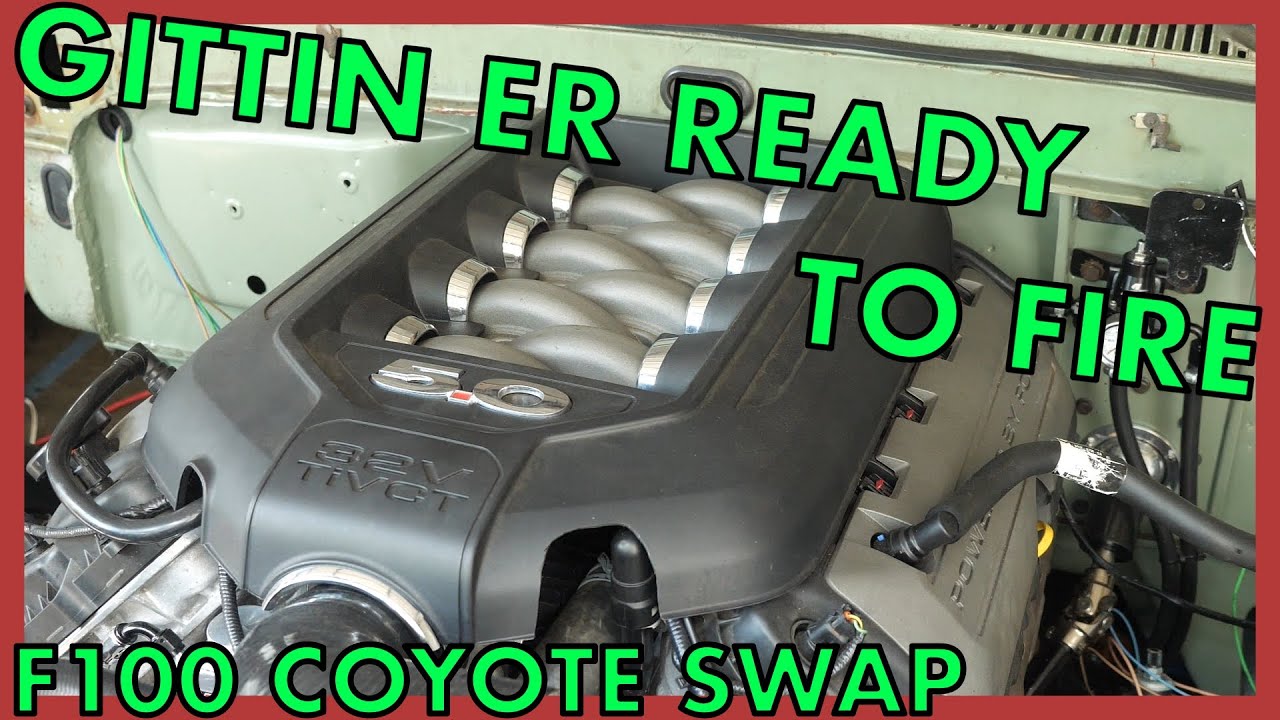 Installing Coyote swap engine fluid lines. Coolant, fuel, power steering and oil lines.