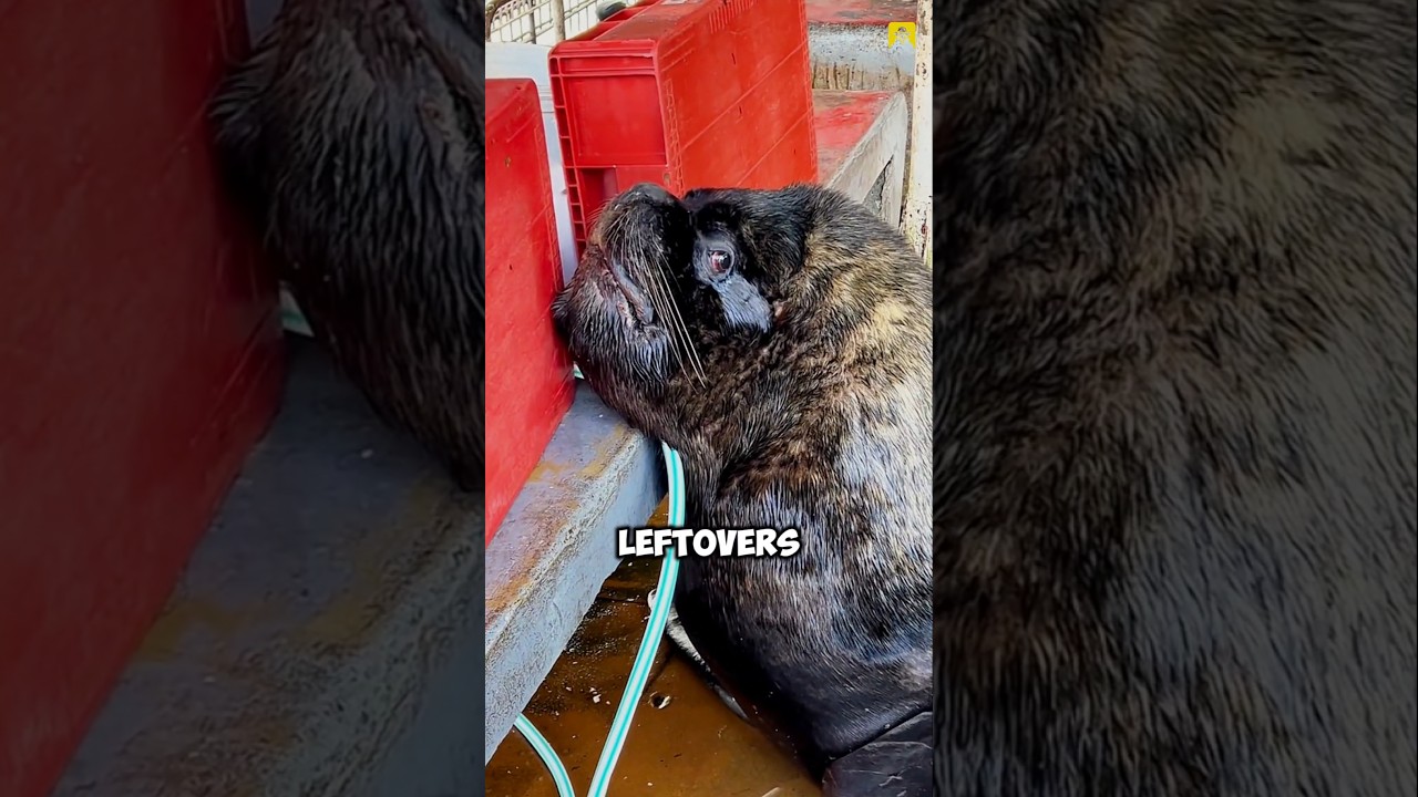GIANT SEA LION SHOCKS VALDIVIA FISH MARKET #shorts