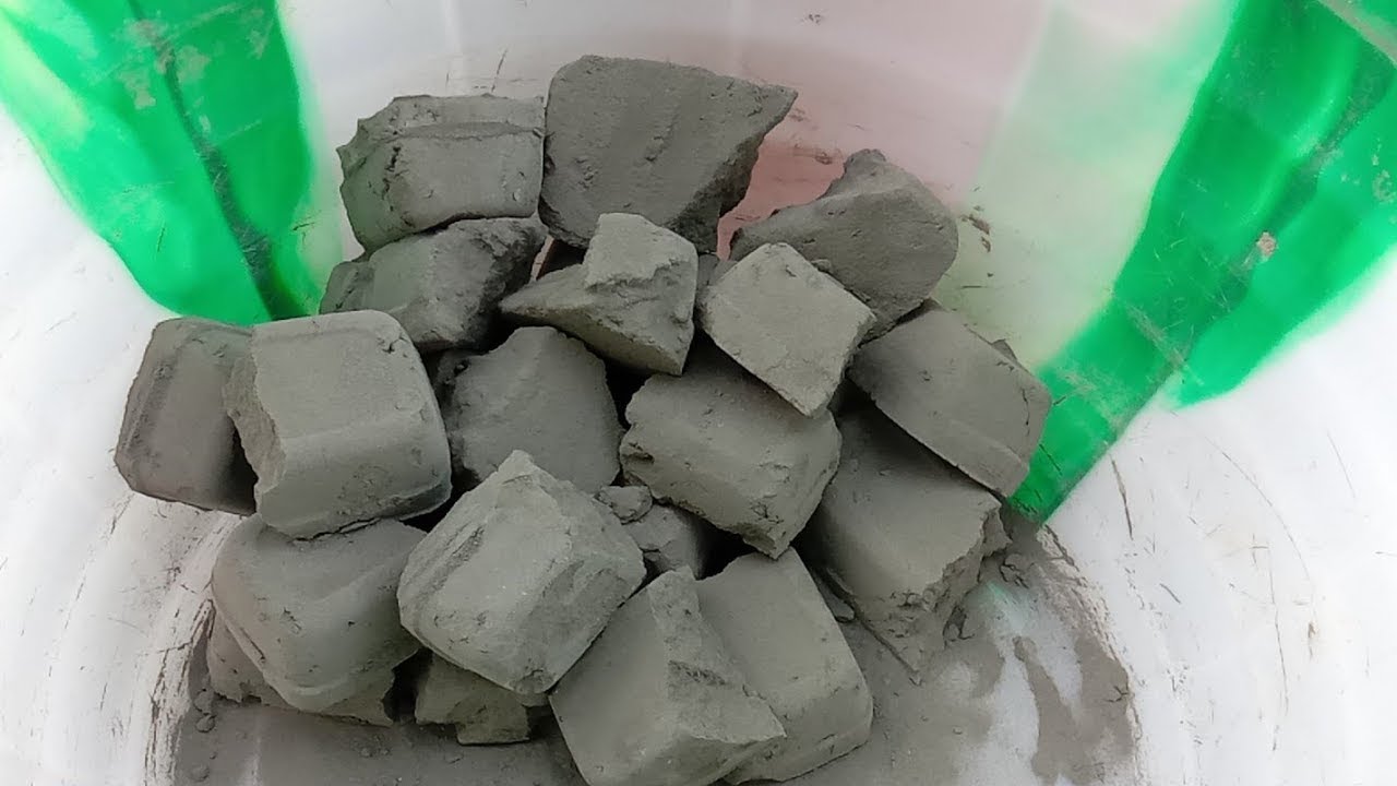 Asmr pure Cement broken chunks soft one hand crushing Asmr puppys