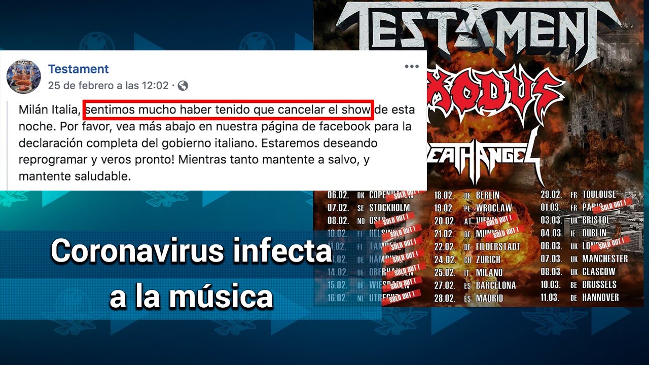 Cancelaci&oacute;n de conciertos a nivel mundial por coronavirus