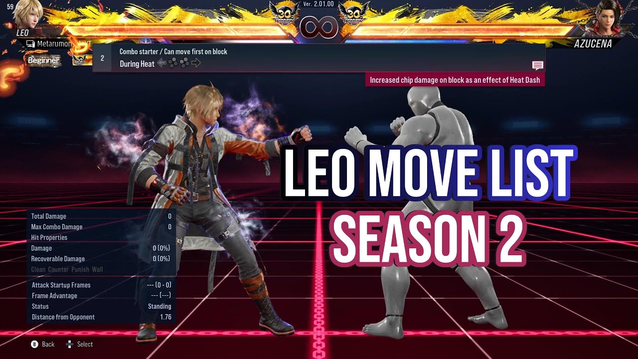 Leo Season 2 Move List - Tekken 8