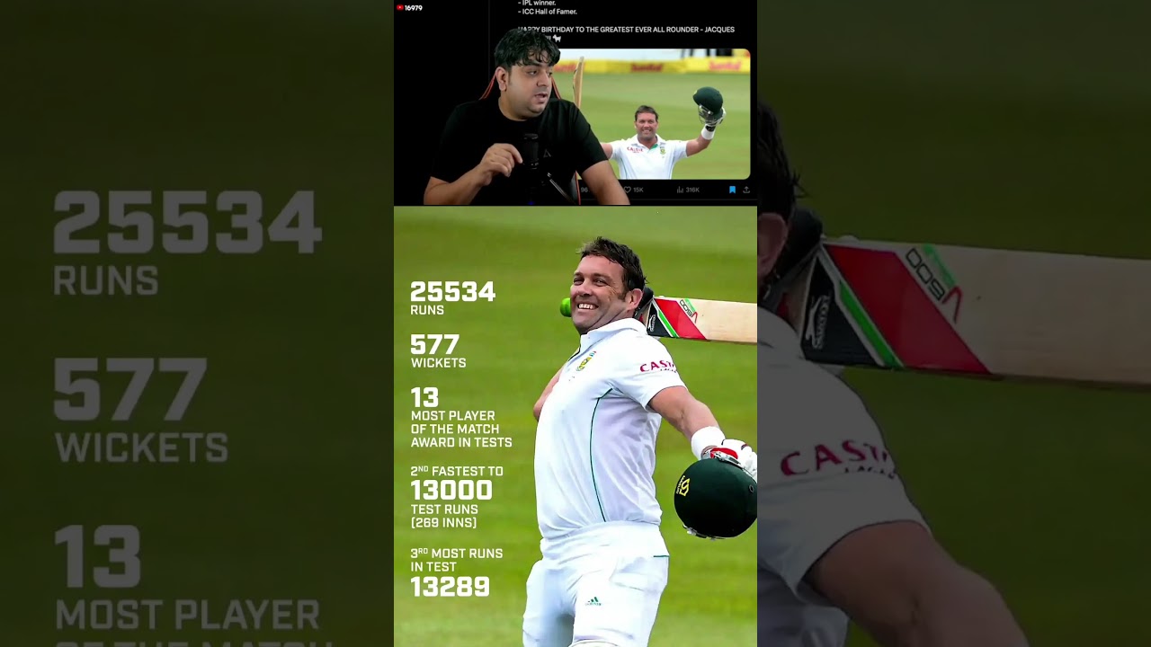 Greatest allrounder Jacques Kallis #alrounder #jacqueskallis #abcricinfo #greatest