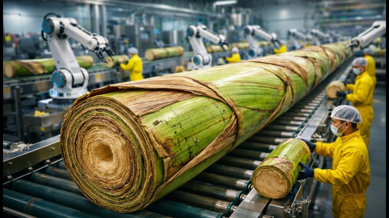 How Banana Stems Are Processed – Inside the Largest High-Tech Banana Fiber Factory (Full Process)
