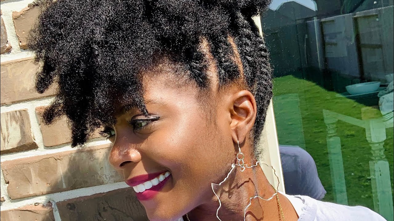 Flat twist updo | Quick and Easy 4c natural hairstyle