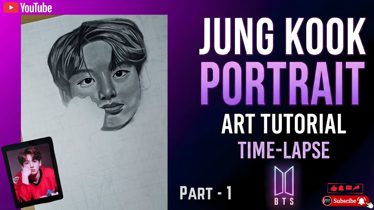 Time-lapse Portrait tutorial of JUNG KOOK | Shading tutorial | Artwork