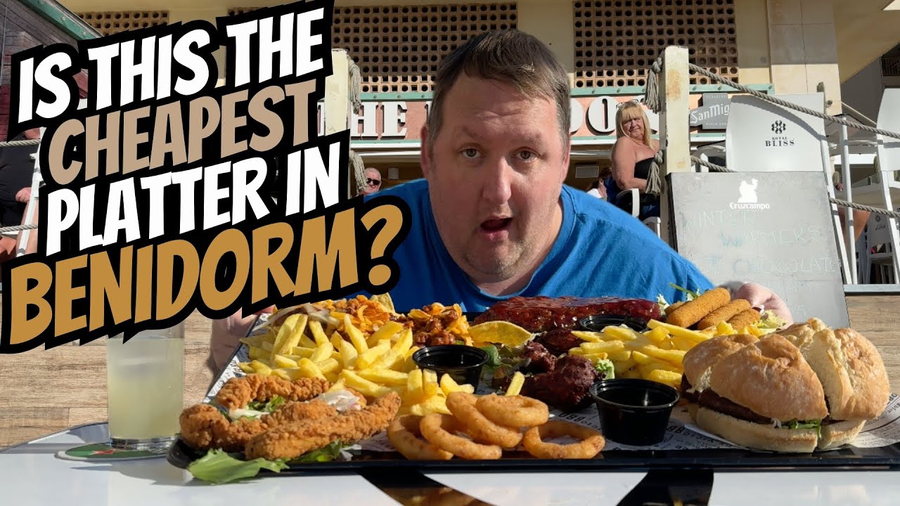 Eating a Combo PLATTER on BENIDORM Beach!