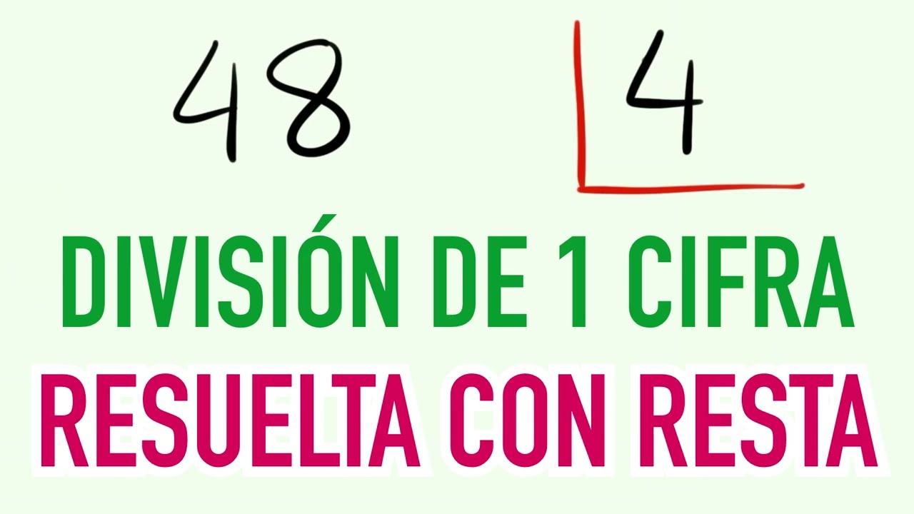 Aprende a dividir con resta 48 entre 4