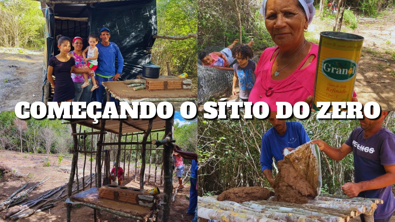 Eles estão COMEÇANDO o SÍTIO do ZERO, BARRACO DE LONA E FOGÃO DE LENHA.