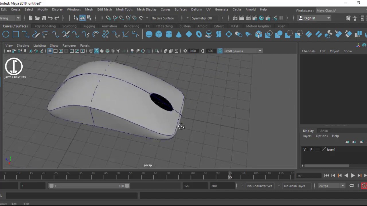 Mouse Modeling In Maya With Curve Tool in Hindi | Jap'z Creation | 