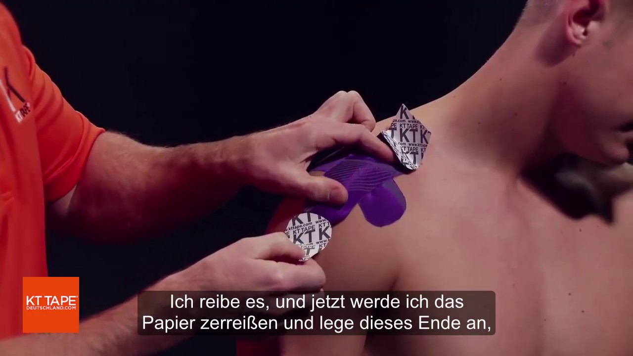 KT Tape Akromioklavikulargelenk AC Gelenk selbst tapen auf Deutsch