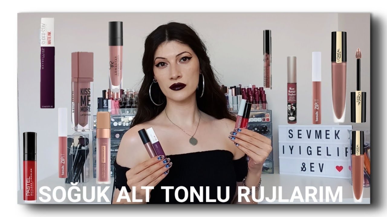 FAVORİ SOĞUK ALT TONLU RUJLARIM | EN SEVDİĞİM LİKİT MATLAR 💋 💄