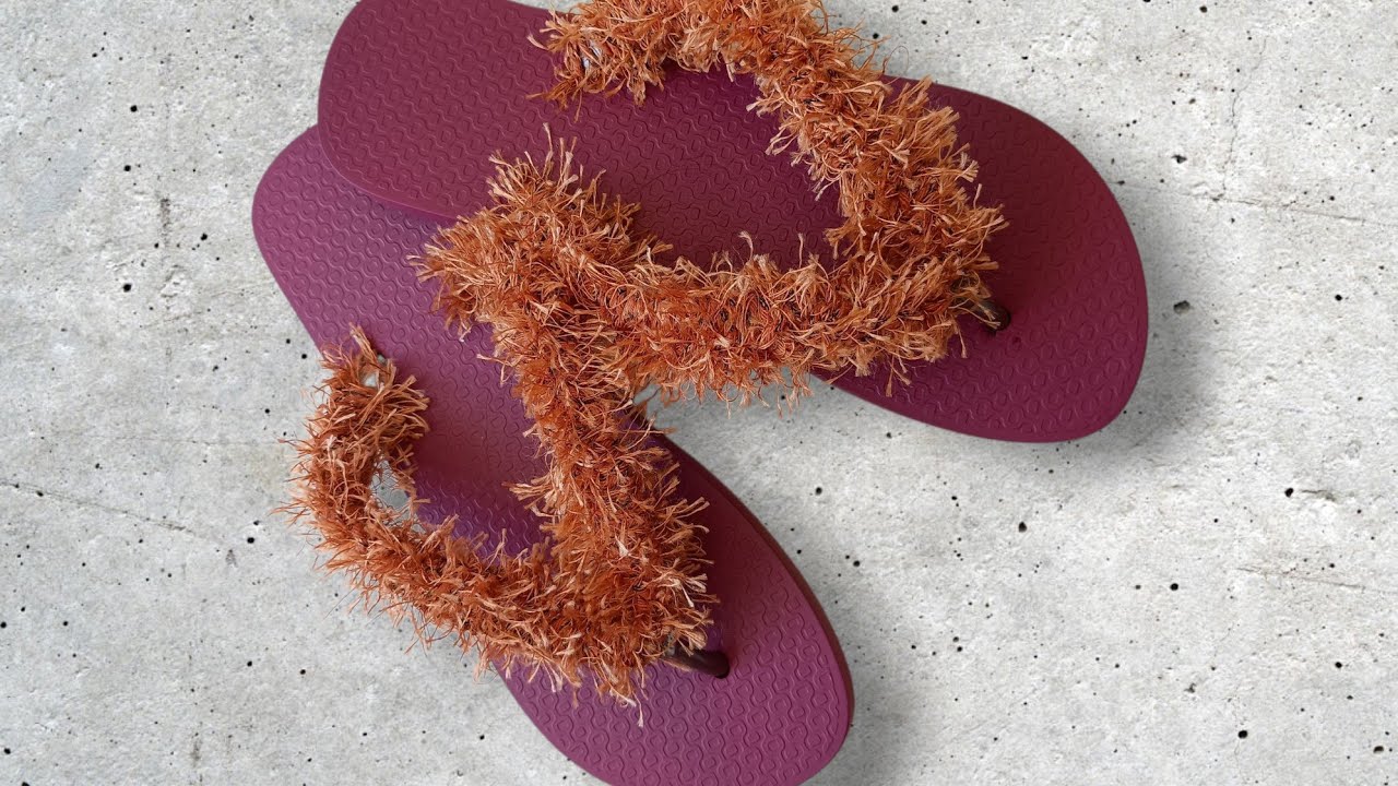 Chinelo Fofo em Macramê 🥰  Passo a Passo Completo e Muito Fácil!