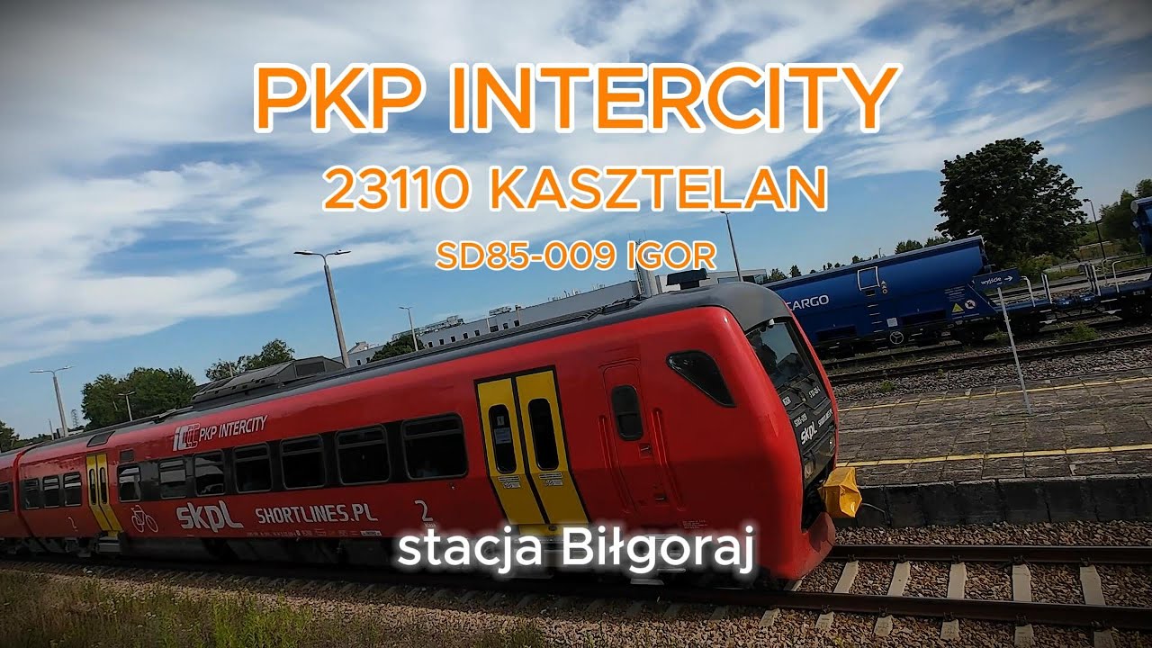 IC Kasztelan - stacja Biłgoraj | PKP Intercity skpl | SD85-009 | pociąg relacji Hrubieszów - Kraków