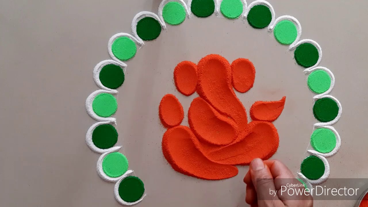Easy Ganesha Rangoli design by Aarti shirsat || rangoli  design || Top Rangolis