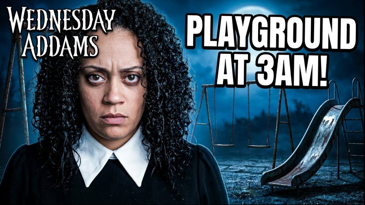 (SCARY) WEDNESDAY ADDAMS AT HAUNTED PLAYGROUND!! SHE ATTACKS US