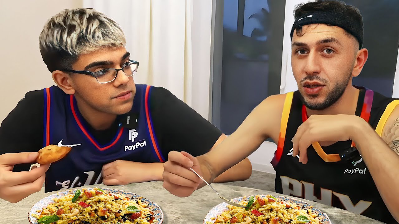 Brawadis & N3on Middle Eastern Food Mukbang!