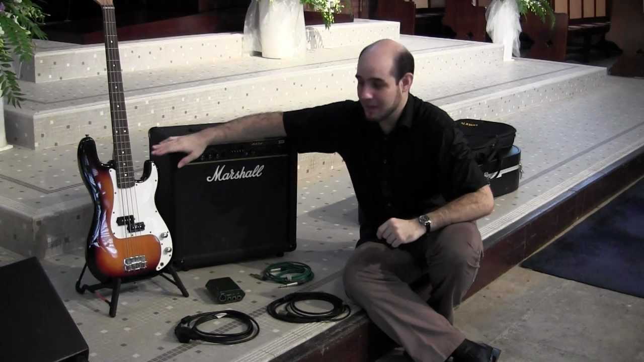 How to connect a bass guitar to the PA system