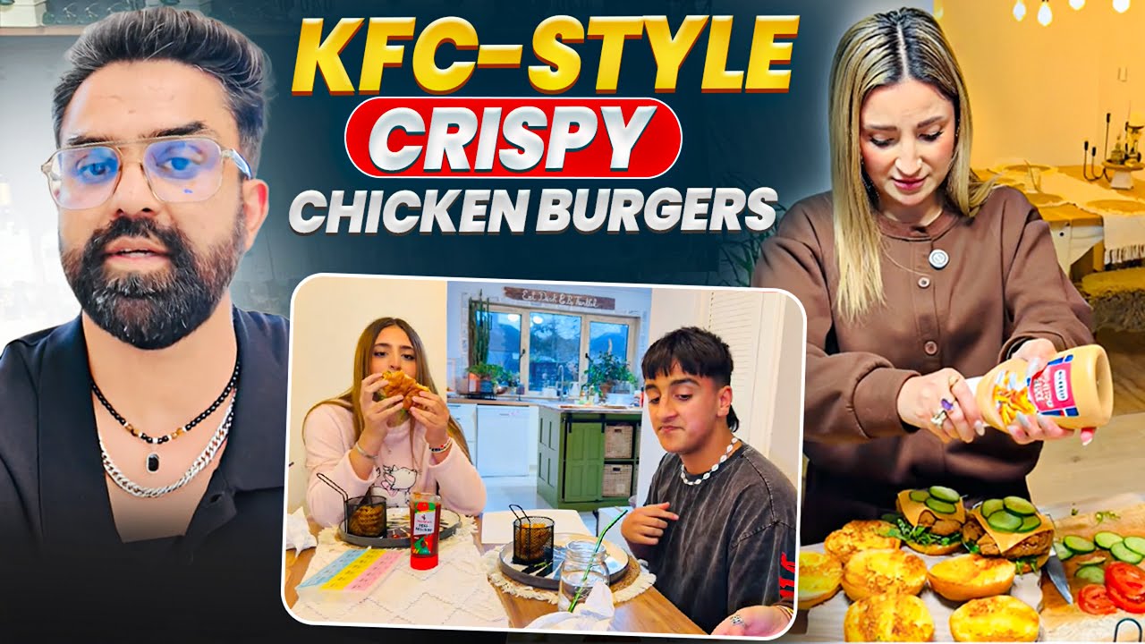 KFC-Style Crispy Chicken Burgers at Home 🍔 + Emir’s Matcha Tea Recipe! 