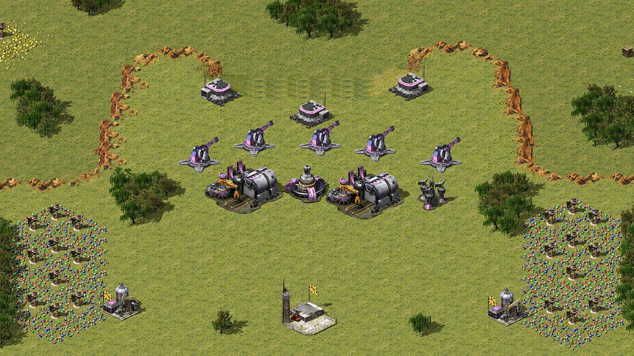 Red Alert 2 | Месть Юрия | 7 против 1 | Сильная защита, хорошо обеспечена множеством пушек и раке...