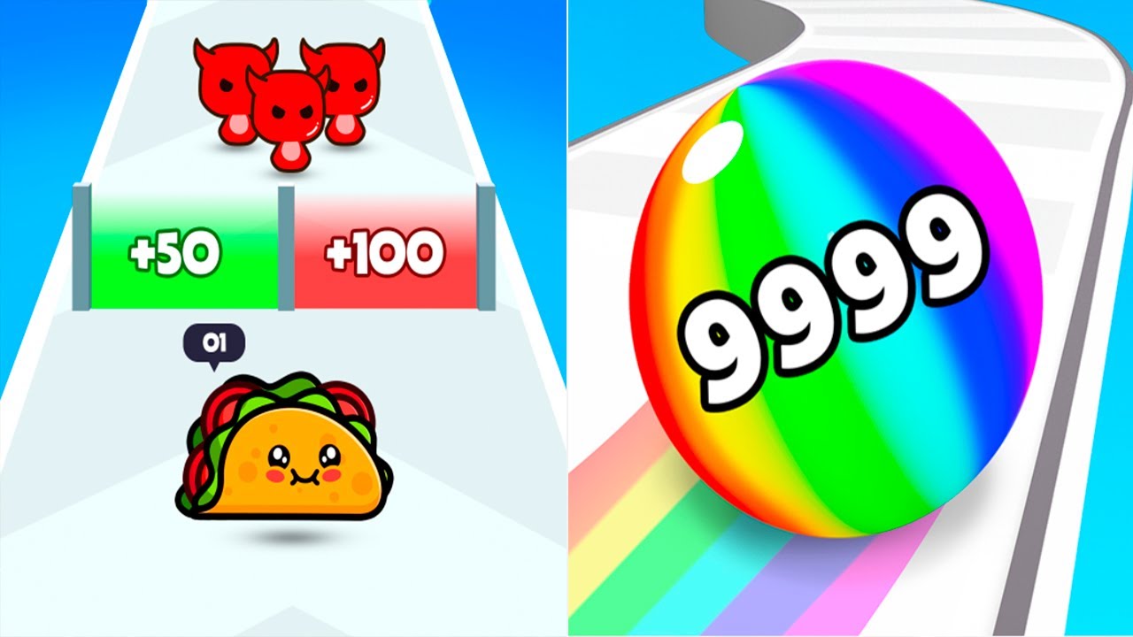 DJ Music Run VS Ball Run 2048 - All Levels SpeedRun Gameplay Android iOS Ep1