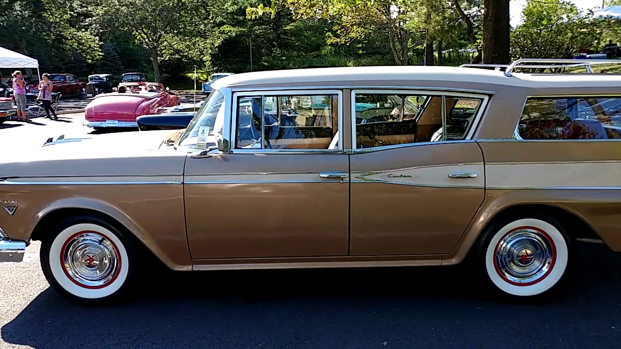 1959 GOLD SIDES BEIGE ROOF AMERICAN MOTORS RAMBLER REBEL STATION WAGON
