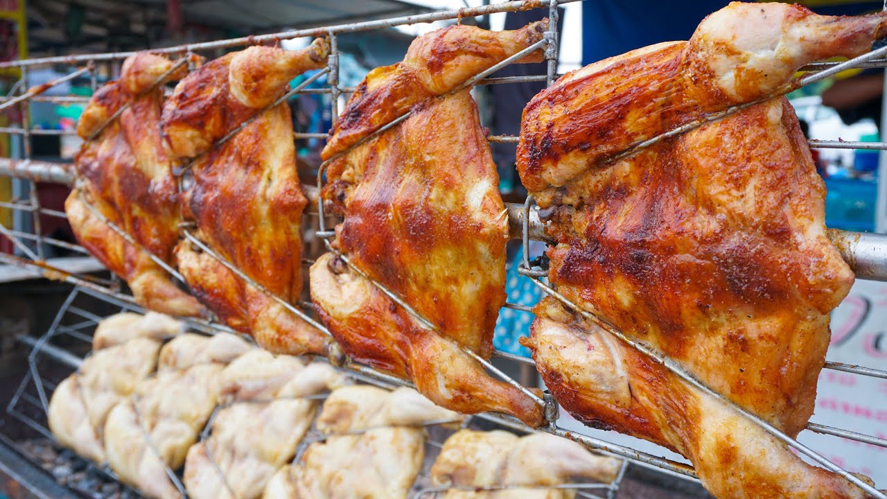 Famous Chicken Grilled In THAILAND - Thai Street Food | ไก่ย่างวิเชียรบุรี ศรีราชา ของเค้าดีจริง