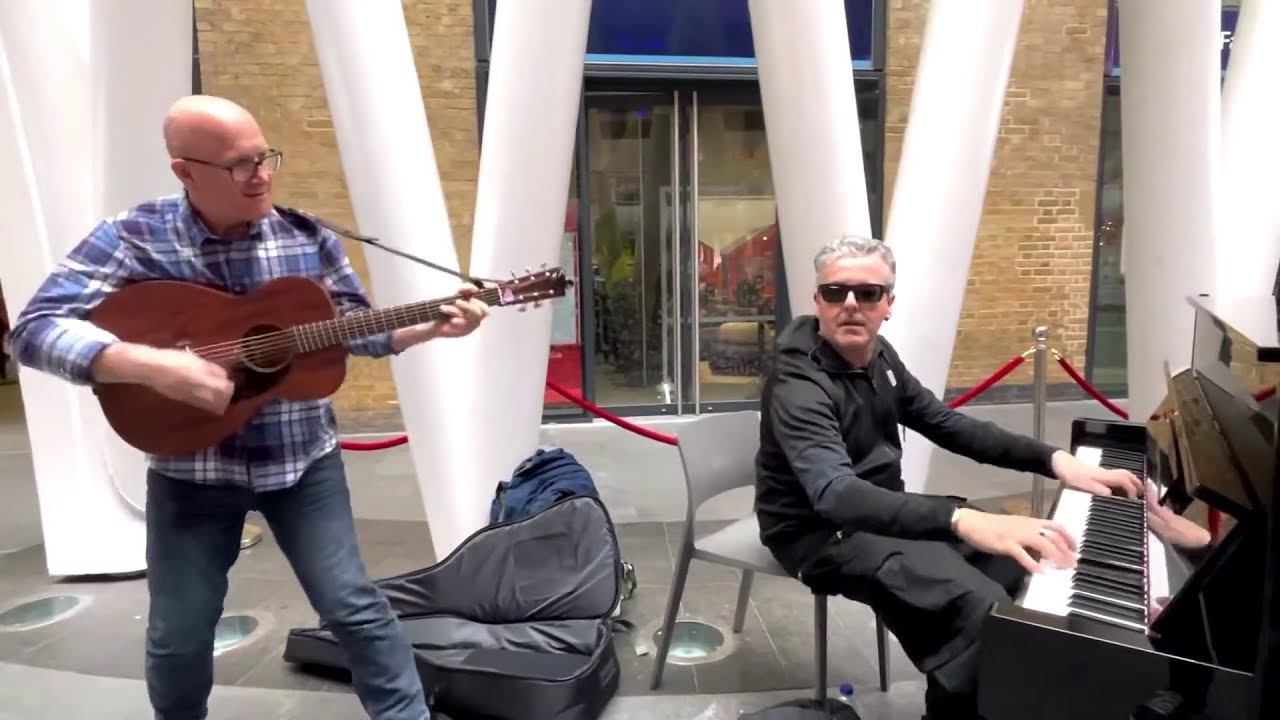 Jamming with Dr K Boogie Woogie at Kings Cross Station, London