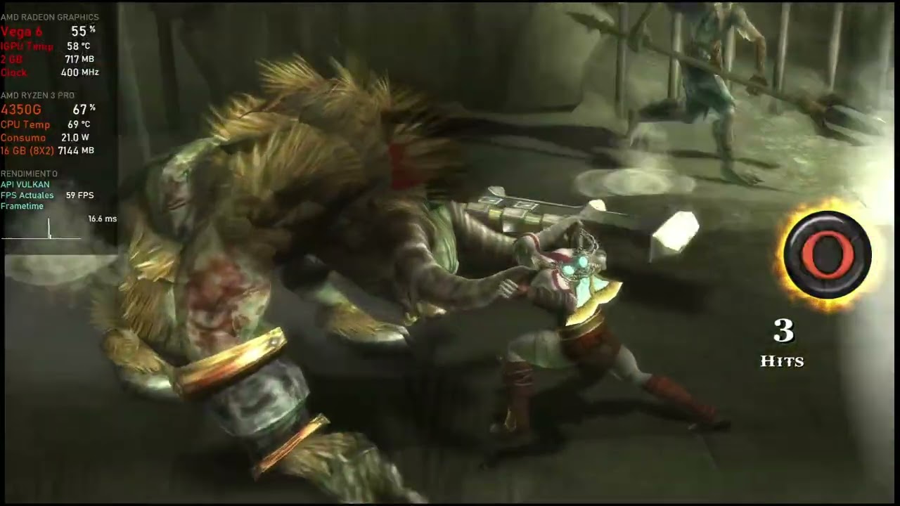 RPCS3 - God Of War Origins Collection Demo Test de estabilidad 1080p Ryzen 3 4350G con 16 GB de ram