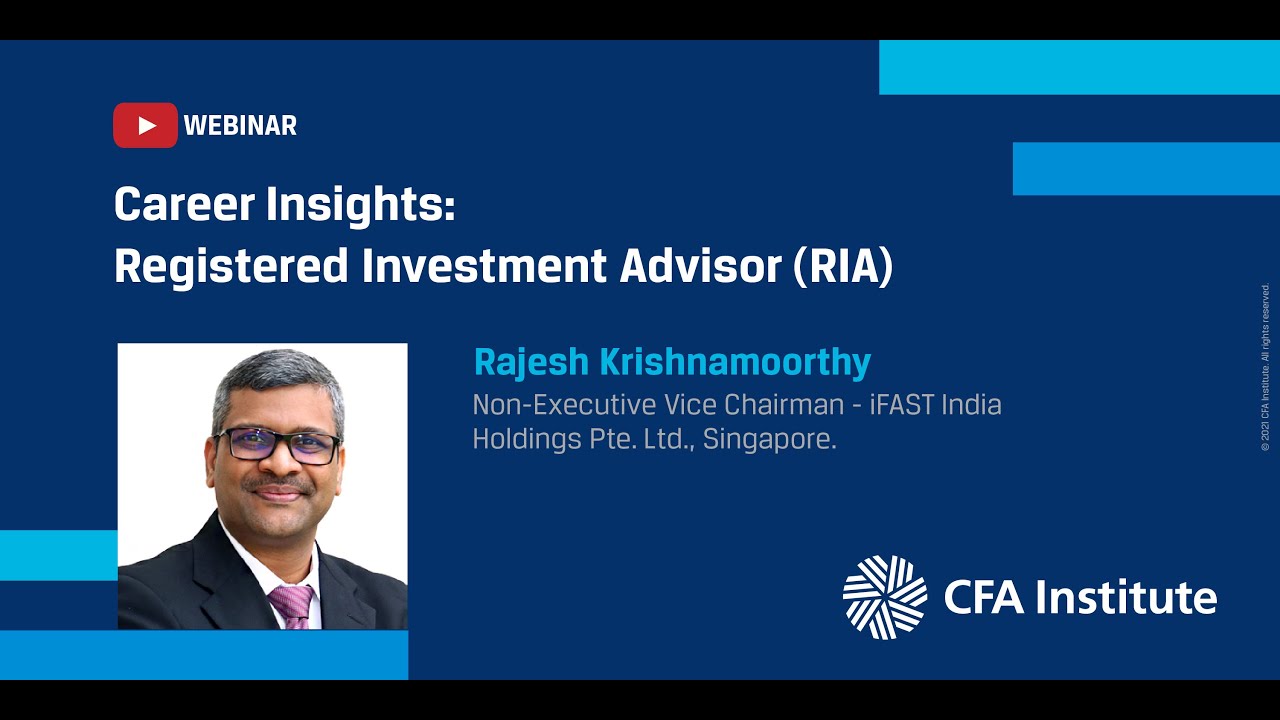 Career Insights | Registered Investment Advisor (RIA) | Rajesh Krishnamoorthy