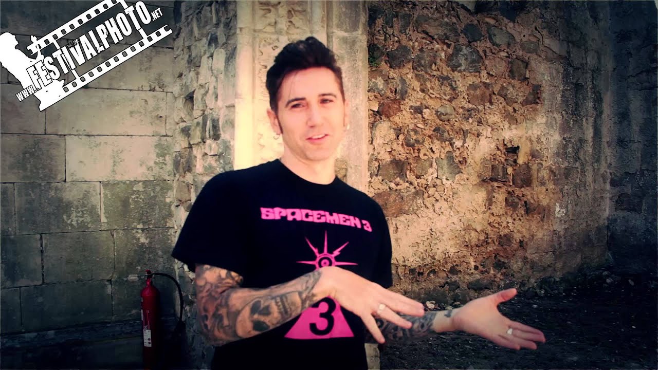 Simone Salvatori of Spiritual Front being interviewed at Entremuralhas 2013 [Leiria, Portugal]
