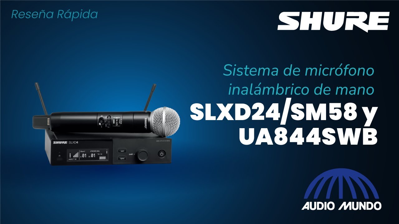 Sistema de micrófono inalámbrico de mano marca Shure modelo SLXD24/SM58