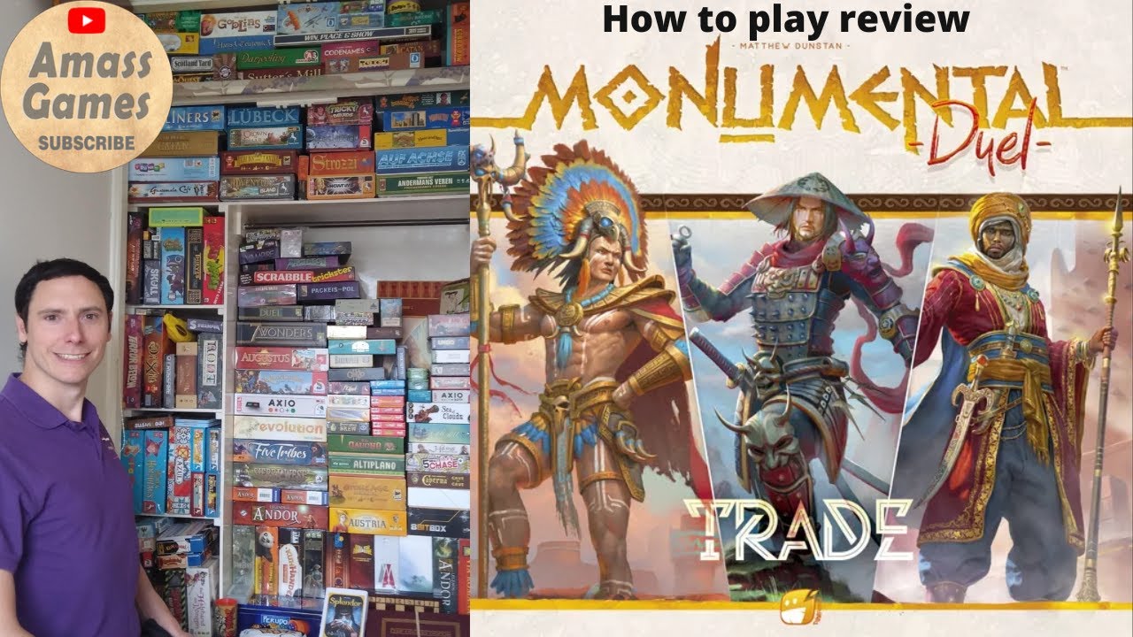 How to play Monumental Duel: Trade review two player card game FunForge Dunstan AmassGames setup
