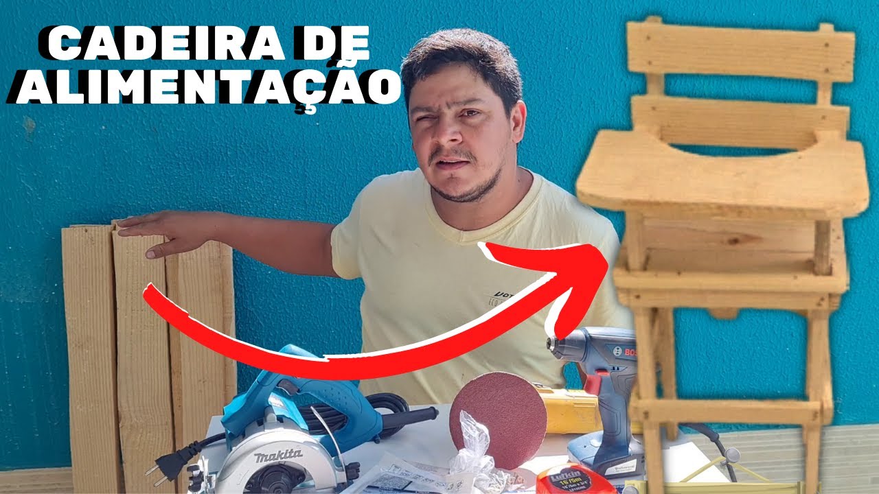 ✅ CADEIRA DE ALIMENTAÇAO PARA BEBÊ, FEITA COM SOBRAS DE MADEIRA
