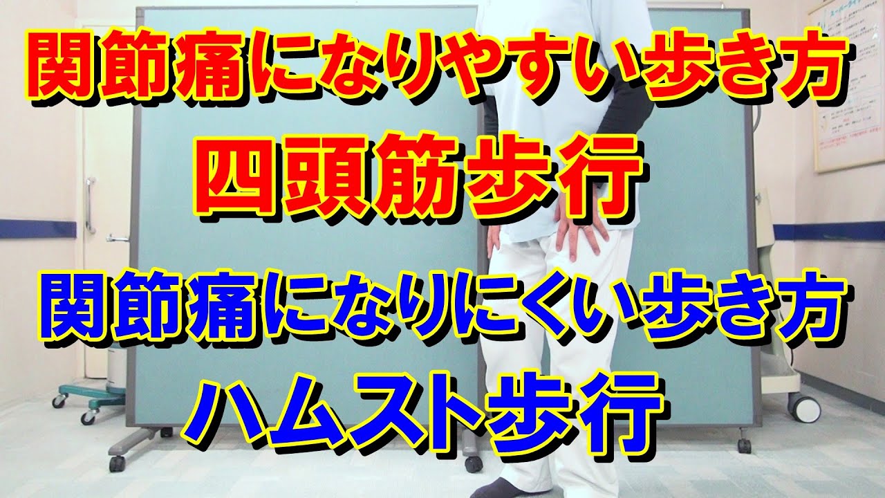 関節痛になりやすい歩き方【四頭筋歩行】と関節痛になりにくい歩き方【ハムスト歩行】の違いについて