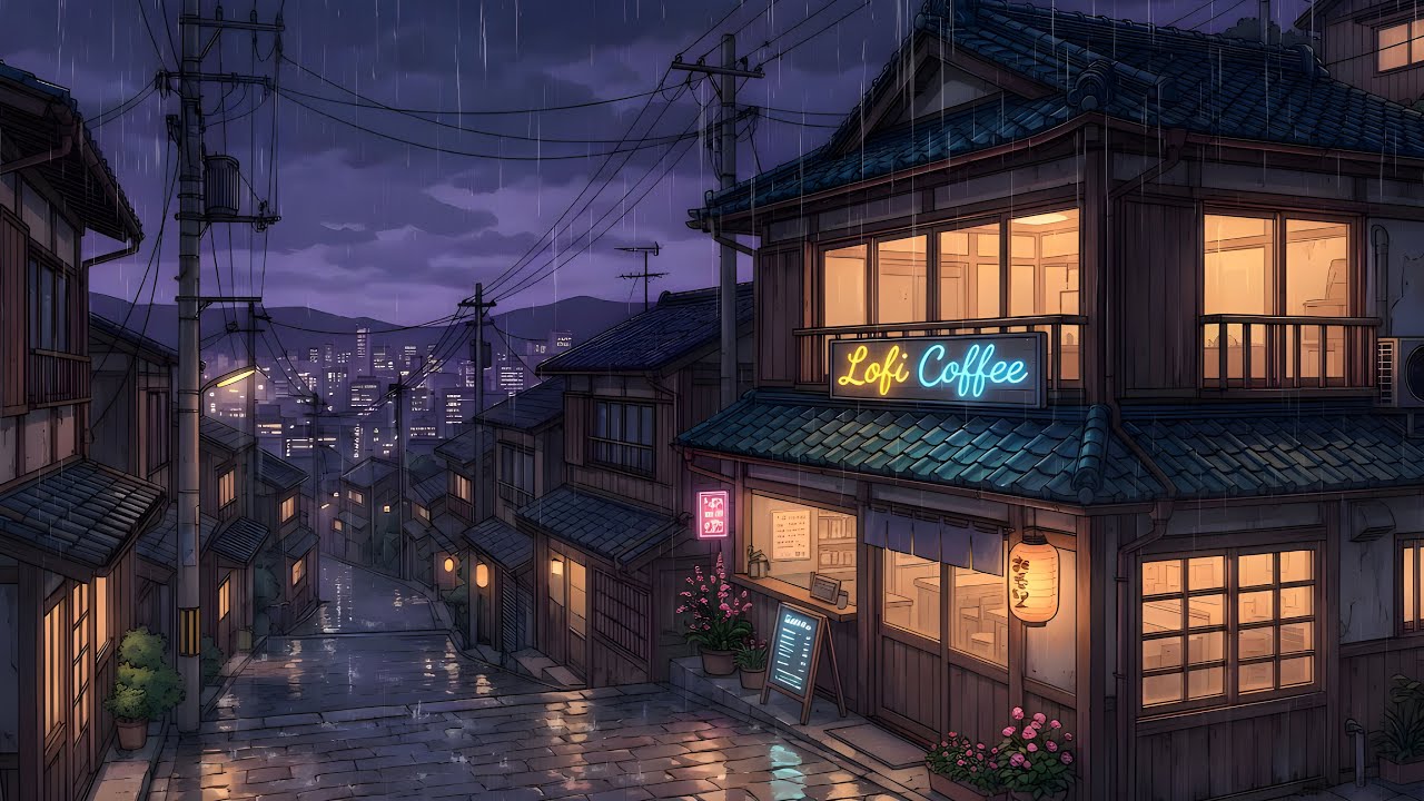 🌆 Nostalgic 90s Lofi Hip Hop Beats 🎧 Focus, Study & Sleep | Neon Rain