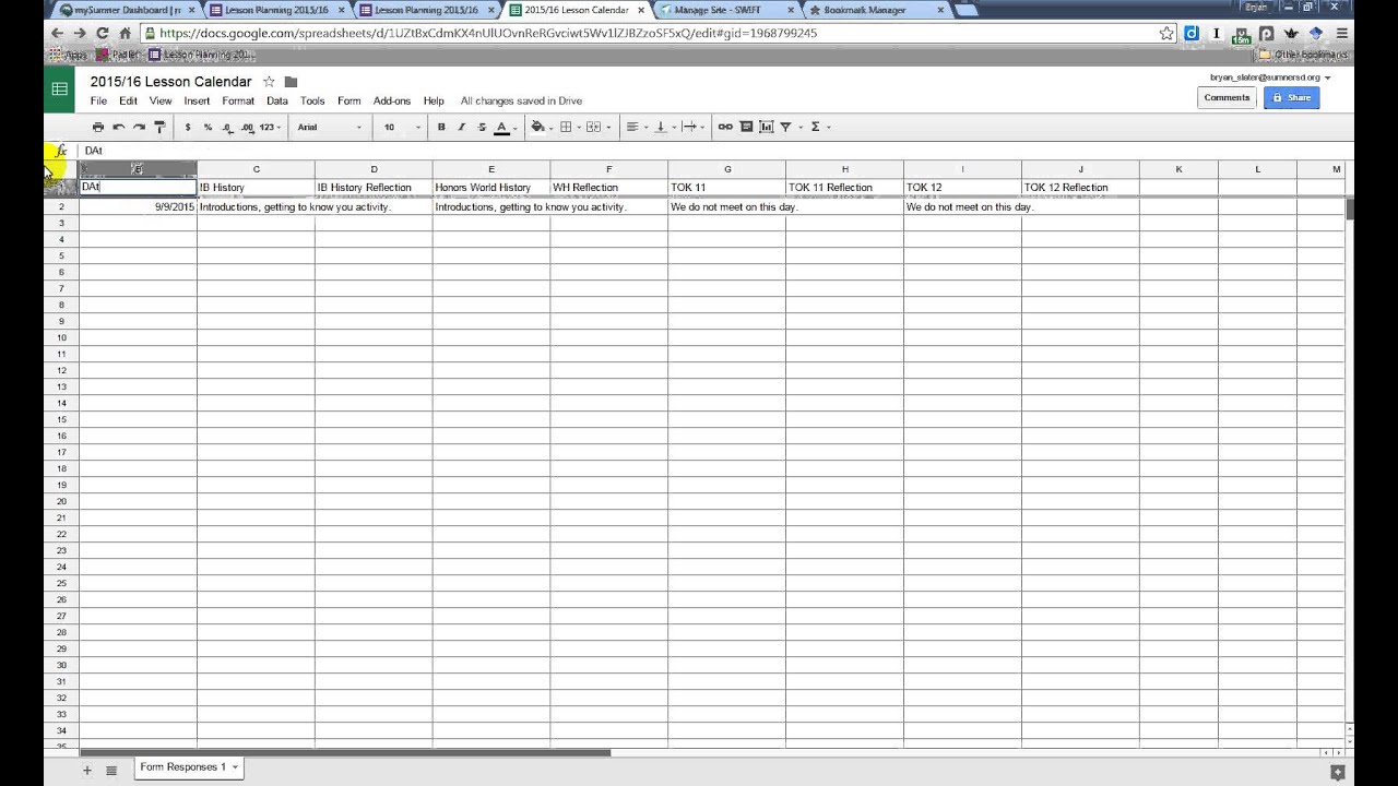 Using Google Forms to Create and Publish Lesson Plans