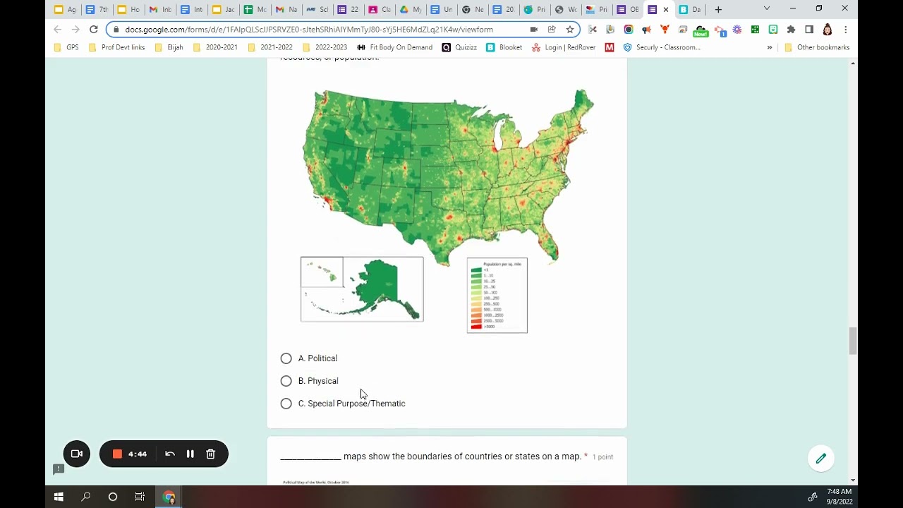 Map Skills quiz read aloud 22-23