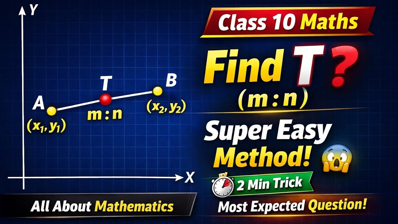 Segment AB is Divided by T | Find the Coordinates of Point T | Section Formula Explained 